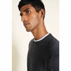 Moss Bros Moss Charcoal Merino Blend Crew-Neck Jumper 8 Moss Bros Moss Charcoal Merino Blend Crew-Neck Jumper -Moss Bros shop unnamed file 1262