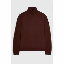 Moss Bros Red Wine Merino Roll Neck Jumper -Moss Bros shop unnamed file 1269