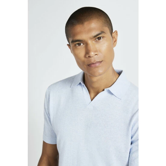 Moss Bros Moss Gaze Light Blue Skipper Jumper 3 Moss Bros Moss Gaze Light Blue Skipper Jumper - Image 3