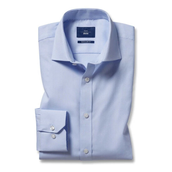 Moss Bros Moss REGULAR Tailored Fit Sky Single Cuff Dobby Shirt 1 Moss Bros Moss REGULAR Tailored Fit Sky Single Cuff Dobby Shirt