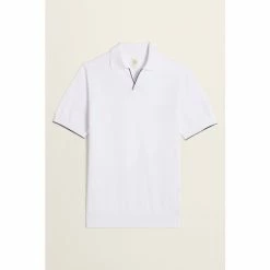 Moss Bros Moss White Cotton-Cashmere V-Neck Skipper Jumper