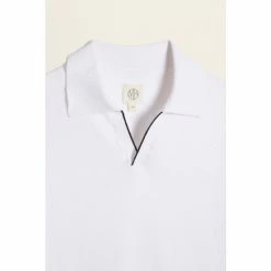 Alternative view of Moss Bros Moss White Cotton-Cashmere V-Neck Skipper Jumper
