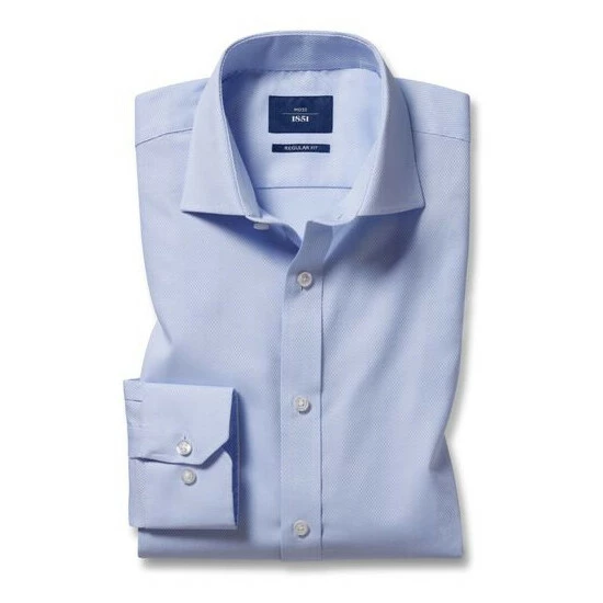 Moss Bros Moss REGULAR Tailored Fit Sky Single Cuff Dobby Shirt 2 Moss Bros Moss REGULAR Tailored Fit Sky Single Cuff Dobby Shirt - Image 2