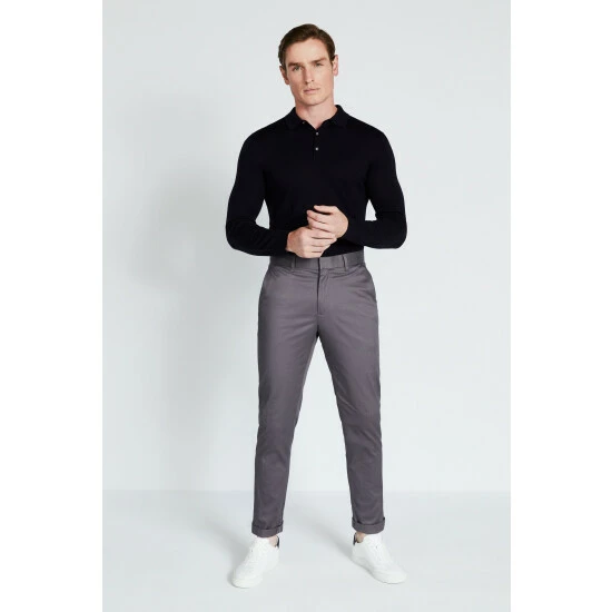 Moss Bros Moss Navy Merino Blend Long-Sleeve Polo Shirt 1 Moss Bros Moss Navy Merino Blend Long-Sleeve Polo Shirt