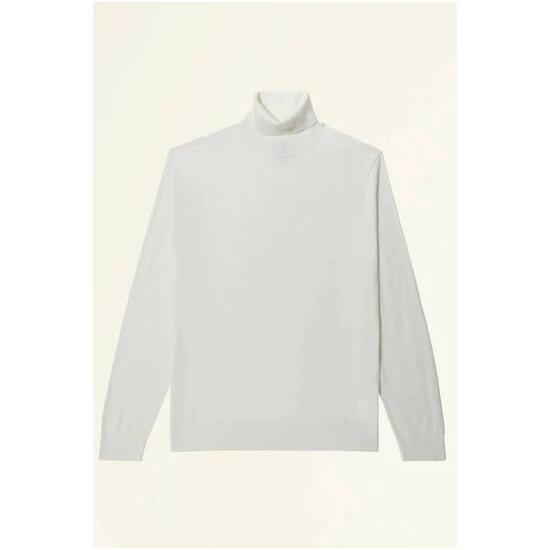 Moss Bros Moss Winter White Merino Roll Neck Jumper 5 Moss Bros Moss Winter White Merino Roll Neck Jumper - Image 5