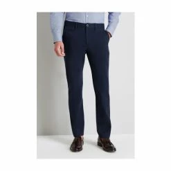Moss Bros Moss Tailored Fit Navy Stretch Chino