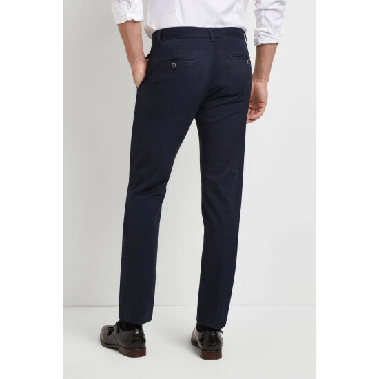 Moss Bros Moss Tailored Fit Navy Stretch Chino 3 Moss Bros Moss Tailored Fit Navy Stretch Chino - Image 3