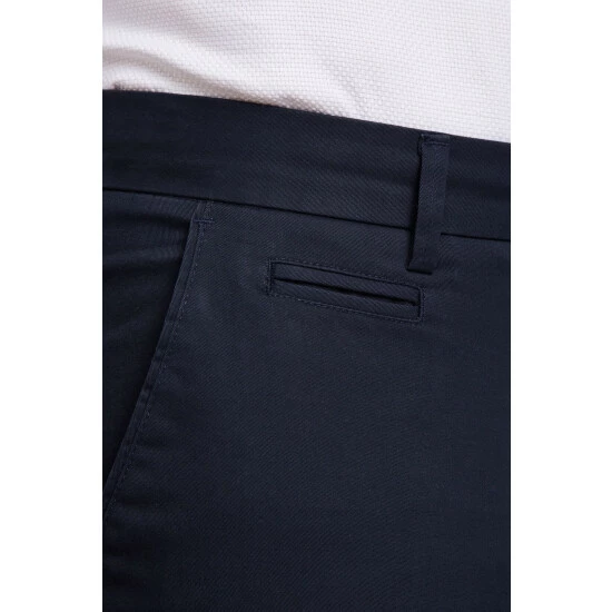 Moss Bros Moss Tailored Fit Navy Stretch Chino 4 Moss Bros Moss Tailored Fit Navy Stretch Chino - Image 4