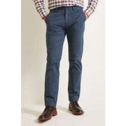 Moss Bros Moss Tailored Fit Blue Stretch Chino Trousers