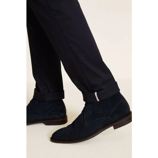 Moss Bros Moss Navy Slim Fit Stretch Chinos 3 Moss Bros Moss Navy Slim Fit Stretch Chinos - Image 3