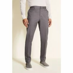 Moss Bros Moss Grey Slim Fit Stretch Chinos