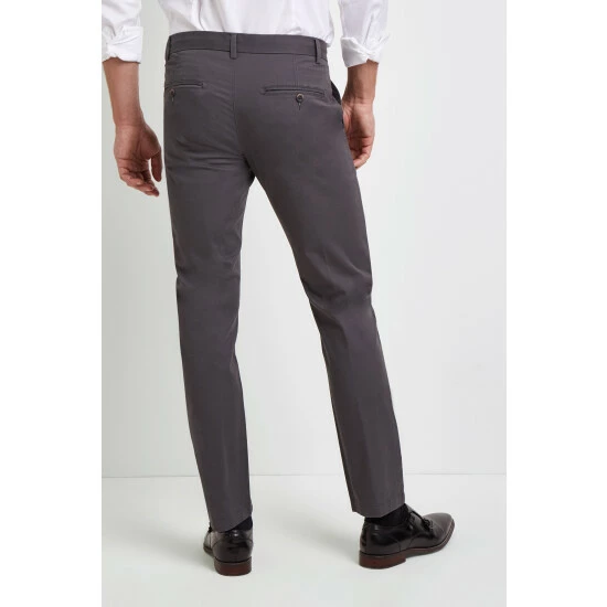 Moss Bros Moss Tailored Fit Graphite Grey Stretch Chino 2 Moss Bros Moss Tailored Fit Graphite Grey Stretch Chino - Image 2