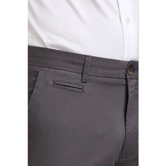 Moss Bros Moss Tailored Fit Graphite Grey Stretch Chino 3 Moss Bros Moss Tailored Fit Graphite Grey Stretch Chino - Image 3