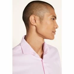 Alternative view of Moss Bros Slim Fit Pink Pinpoint Oxford Non-Iron Shirt