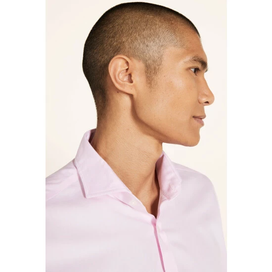 Moss Bros Slim Fit Pink Pinpoint Oxford Non-Iron Shirt 2 Moss Bros Slim Fit Pink Pinpoint Oxford Non-Iron Shirt - Image 2