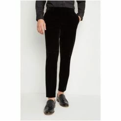 Moss Bros Moss Black Slim Fit Velvet Dress Trousers -Moss Bros shop unnamed file 1352