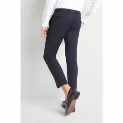 Moss Bros Moss Skinny Fit Machine Washable Navy Cropped Trousers With Stretch -Moss Bros shop unnamed file 1355