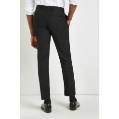 Alternative view of Moss Bros Moss Skinny Fit Machine Washable Black Plain Trousers