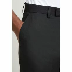 Moss Bros Moss Skinny Fit Machine Washable Black Plain Trousers -Moss Bros shop unnamed file 1360