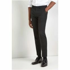 Moss Bros Moss Skinny Fit Machine Washable Black Plain Trousers -Moss Bros shop unnamed file 1361