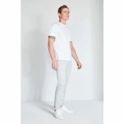 Moss Bros Moss Light Grey Tailored Fit Stretch Chinos