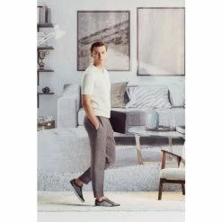 Moss Bros Moss Brown Linen Trousers