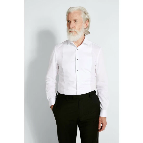 Moss Bros Slim Fit White Marcella Dress Shirt 1 Moss Bros Slim Fit White Marcella Dress Shirt