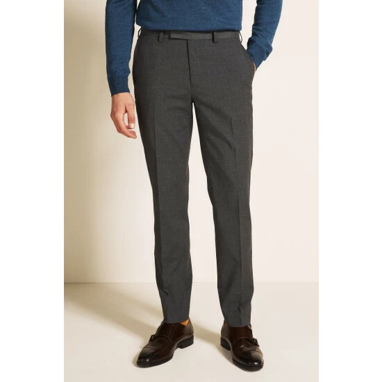 Moss Bros Grey Tailored Fit Trousers 1 Moss Bros Grey Tailored Fit Trousers