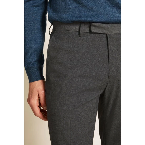 Moss Bros Grey Tailored Fit Trousers 3 Moss Bros Grey Tailored Fit Trousers - Image 3