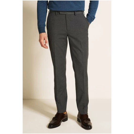 Moss Bros Grey Tailored Fit Trousers 4 Moss Bros Grey Tailored Fit Trousers - Image 4