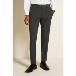 Alternative view of Moss Bros Moss Skinny Fit Machine Washable Mid Grey Trousers With Stretch