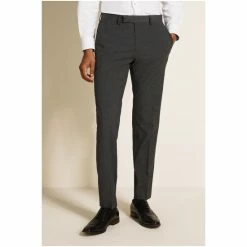 Moss Bros Moss Skinny Fit Machine Washable Mid Grey Trousers With Stretch -Moss Bros shop unnamed file 1390
