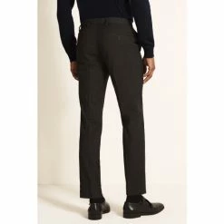 Moss Bros Moss Slim Fit Machine Washable Charcoal Plain Trousers With Stretch -Moss Bros shop unnamed file 1393
