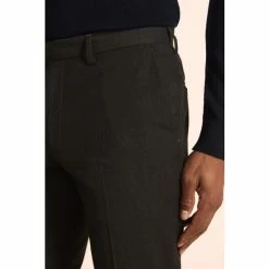 Moss Bros Moss Slim Fit Machine Washable Charcoal Plain Trousers With Stretch -Moss Bros shop unnamed file 1394