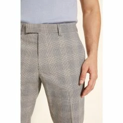 Moss Bros Moss Black Slim Fit Black Check Trousers -Moss Bros shop unnamed file 1398