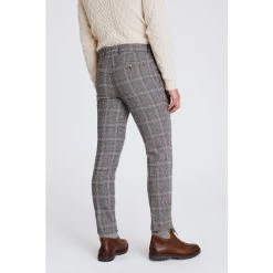 Alternative view of Moss Bros Slim Fit Tobacco Brown Check Tweed Trousers