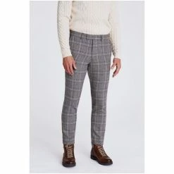 Moss Bros Slim Fit Tobacco Brown Check Tweed Trousers -Moss Bros shop unnamed file 1404