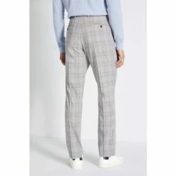 Alternative view of Moss Bros Moss Tailored Fit Grey, Navy Blue, Brown Check Trousers
