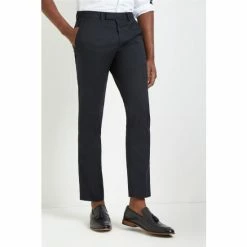 Moss Bros Slim Fit Navy Blue Stretch Trousers
