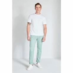 Moss Bros Moss Tailored Fit Sage Green Stretch Chinos