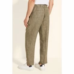 Moss Bros Moss Green Linen Drawstring Trousers -Moss Bros shop unnamed file 1426