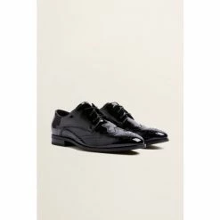 Moss Bros Moss Black Kensington Patent Dress Brogues