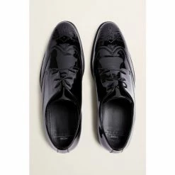 Alternative view of Moss Bros Moss Black Kensington Patent Dress Brogues