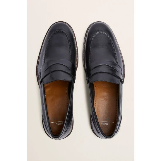 Moss Bros Moss Black Budapest Loafers 2 Moss Bros Moss Black Budapest Loafers - Image 2