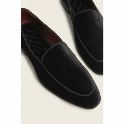 Alternative view of Moss Bros Moss Belgravia Black Velvet Dress Slipper