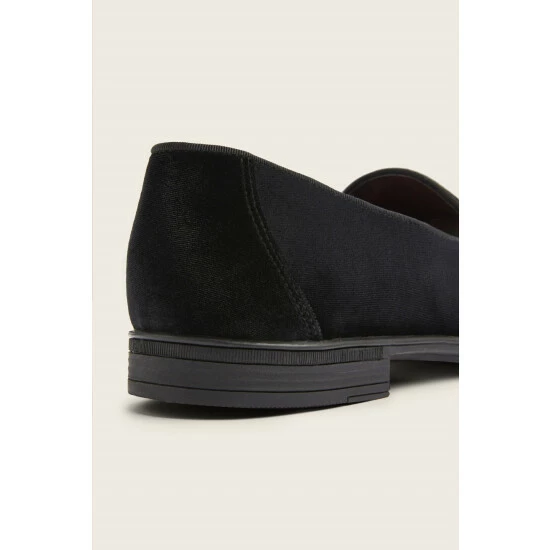 Moss Bros Moss Belgravia Black Velvet Dress Slipper 3 Moss Bros Moss Belgravia Black Velvet Dress Slipper - Image 3