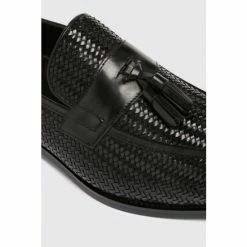 Moss Bros John White Duchy Black Woven Leather Loafers -Moss Bros shop unnamed file 1536