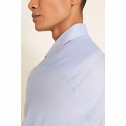 Alternative view of Moss Bros Moss Slim Fit Sky Dobby Stretch Shirt
