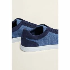 Moss Bros Moss Biella Guabello Navy Blue Texture Trainers -Moss Bros shop unnamed file 1540