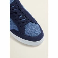 Moss Bros Moss Biella Guabello Navy Blue Texture Trainers -Moss Bros shop unnamed file 1541